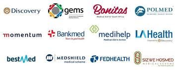 Accepted medical aid schemes including Discovery, gems, Bonitas, Polmed, Momentum Health, Bankmed, Medihelp, LA Health, bestMed, Medshield, Fedhealth and Sizwe Hosmed