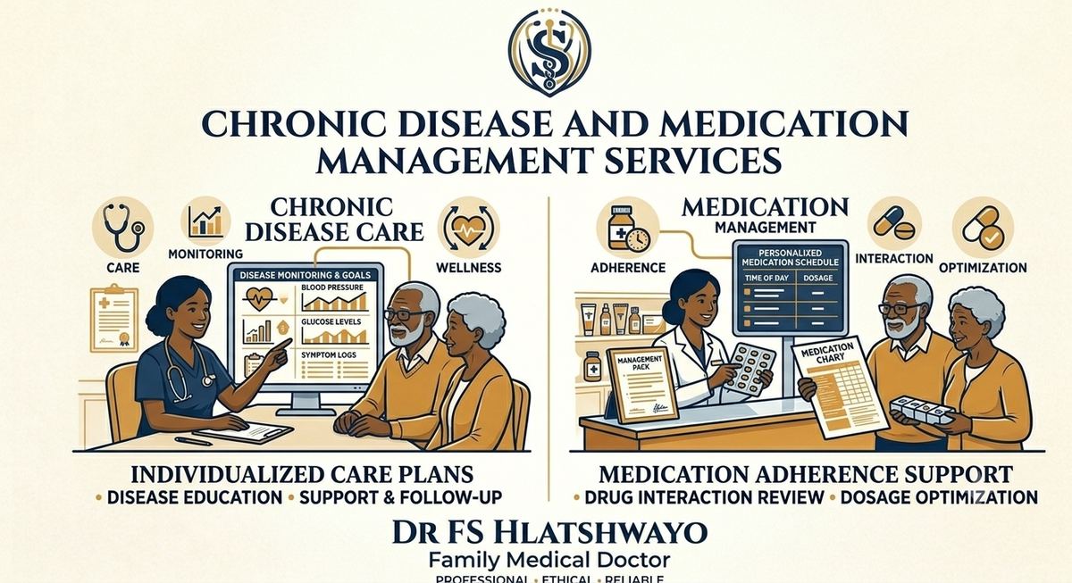 Chronic disease and medication management services illustration