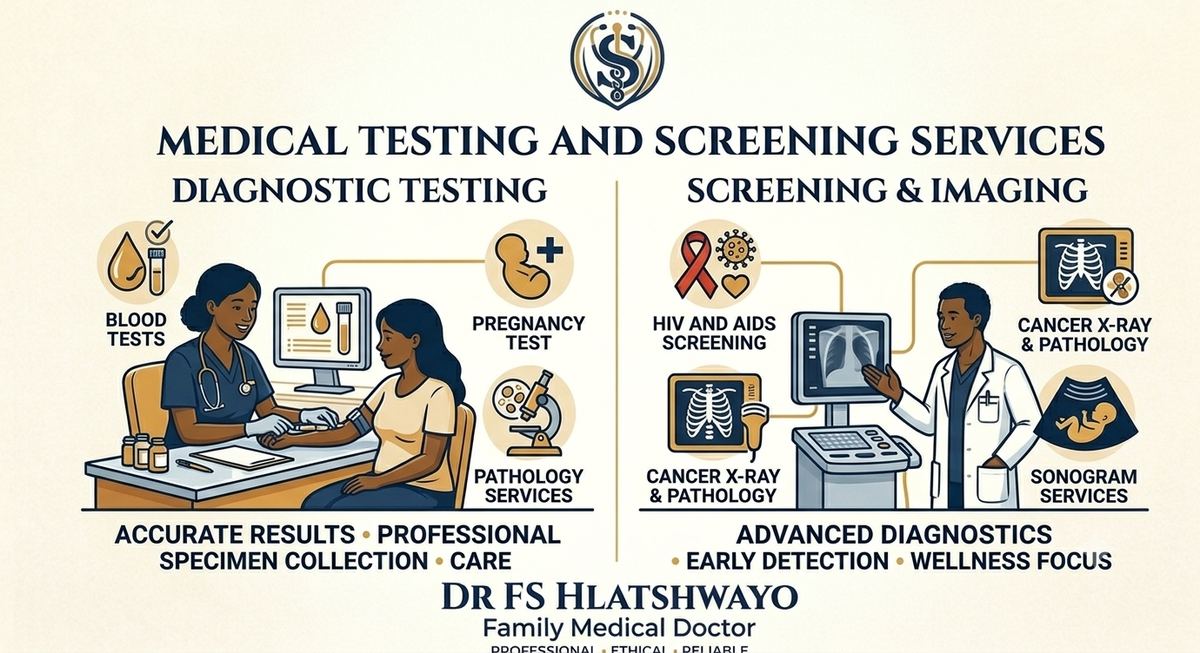 Medical testing and screening services illustration